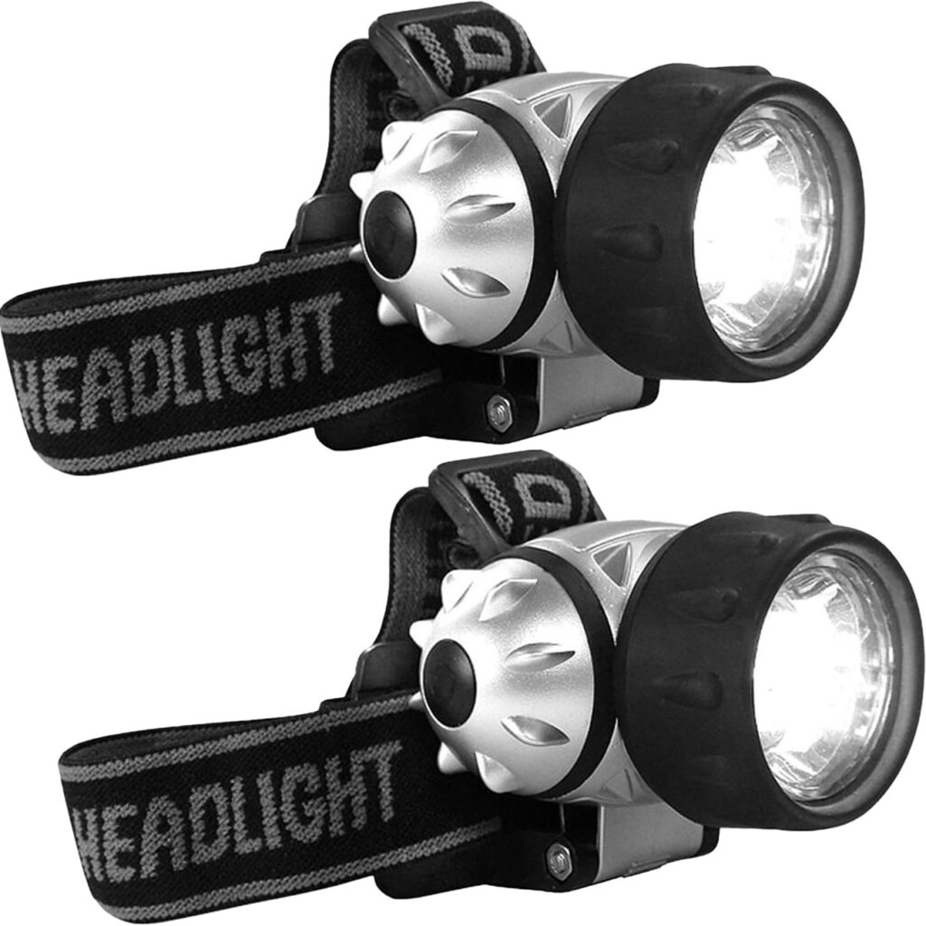2er-Set Kopflampe mit flexiblen Stirnband, IP44 2er-Set Kopflampe mit flexiblen Stirnband, IP44