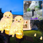 2er-Set LED Solar-Eule Solar Gartenleuchte