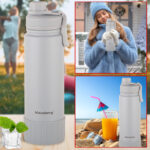 Doppelwandiger Thermobecher, 720ml, beige