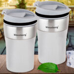 2er-Set Doppelwandiger Thermobecher, 280ml, beige