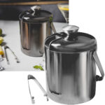Doppelwandiger Eiseimer aus Edelstahl inklusive Zange, graphit Doppelwandiger Eiseimer aus Edelstahl inklusive Zange, graphit