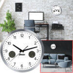 Wanduhr gross, analog, mit Thermometer und Hygrometer, Ø 30 cm Wanduhr gross, analog, mit Thermometer und Hygrometer, Ø 30 cm