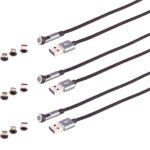3er-Set 3in1 Magnet Daten- & Ladekabel, USB Micro-B, USB-C & Lightning, schwarz, 2 m 3er-Set 3in1 Magnet Daten- & Ladekabel, USB Micro-B, USB-C & Lightning, schwarz, 2 m