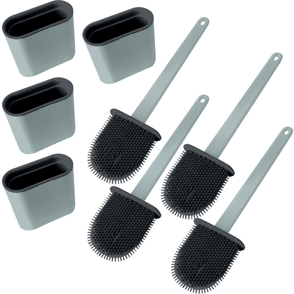 4er-Set WC-Silikonbürste, anthrazit