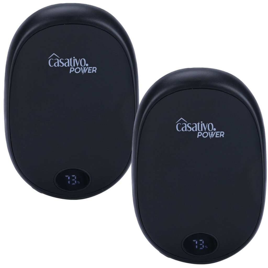 2er-Set 2in1 USB Handwärmer mit Powerbank-Funktion, 10.000 mAh, schwarz