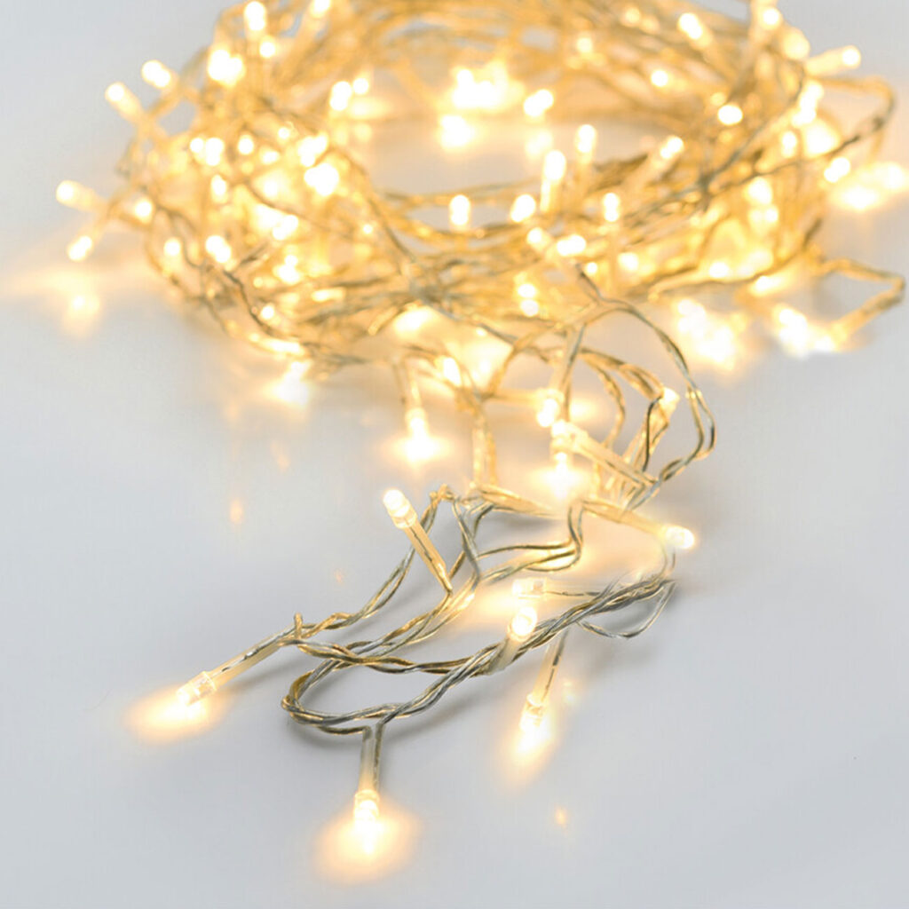 LED Lichterkette mit 8 Leuchtmodi und Timer, 3,6 m, batteriebetrieben, IP44, warm-weiss