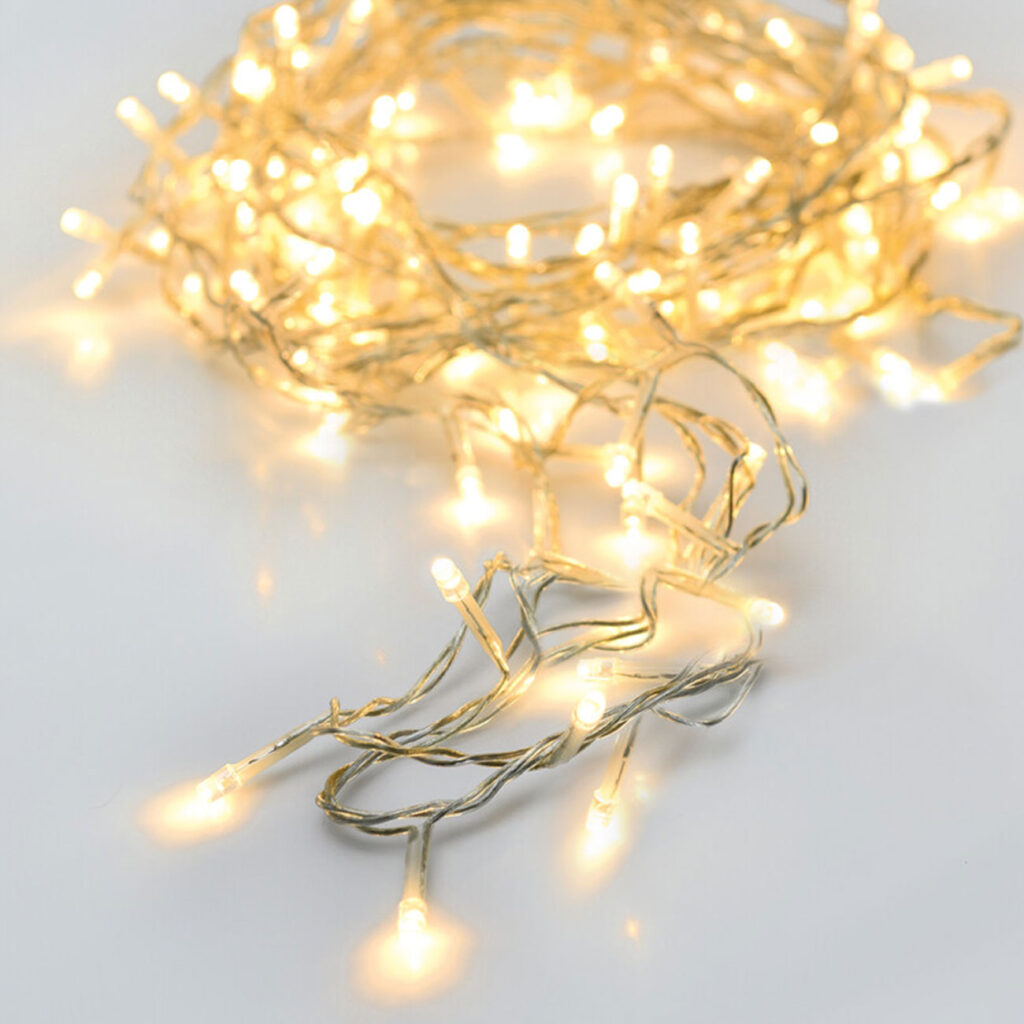 LED Lichterkette mit 8 Leuchtmodi und Timer, 7 m, batteriebetrieben, IP44, warm-weiss