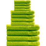 Handtuchset 12-teilig, je 4 Gäste-, Hand- und Badetücher, 100% Baumwolle, apfelgrün Handtuchset 12-teilig, je 4 Gäste-, Hand- und Badetücher, 100% Baumwolle, apfelgrün