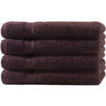 4er-Set Gästetücher, 30 x 50 cm, 100% luxuriöse Baumwolle, mit 2 Bordüren, braun 4er-Set Gästetücher, 30 x 50 cm, 100% luxuriöse Baumwolle, mit 2 Bordüren, braun