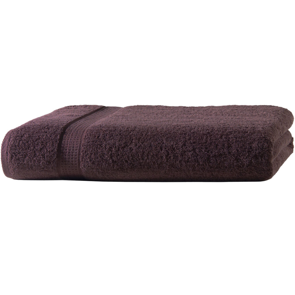 Badetuch, 100 x 150 cm 100% luxuriöse Baumwolle, mit 2 Bordüren, braun