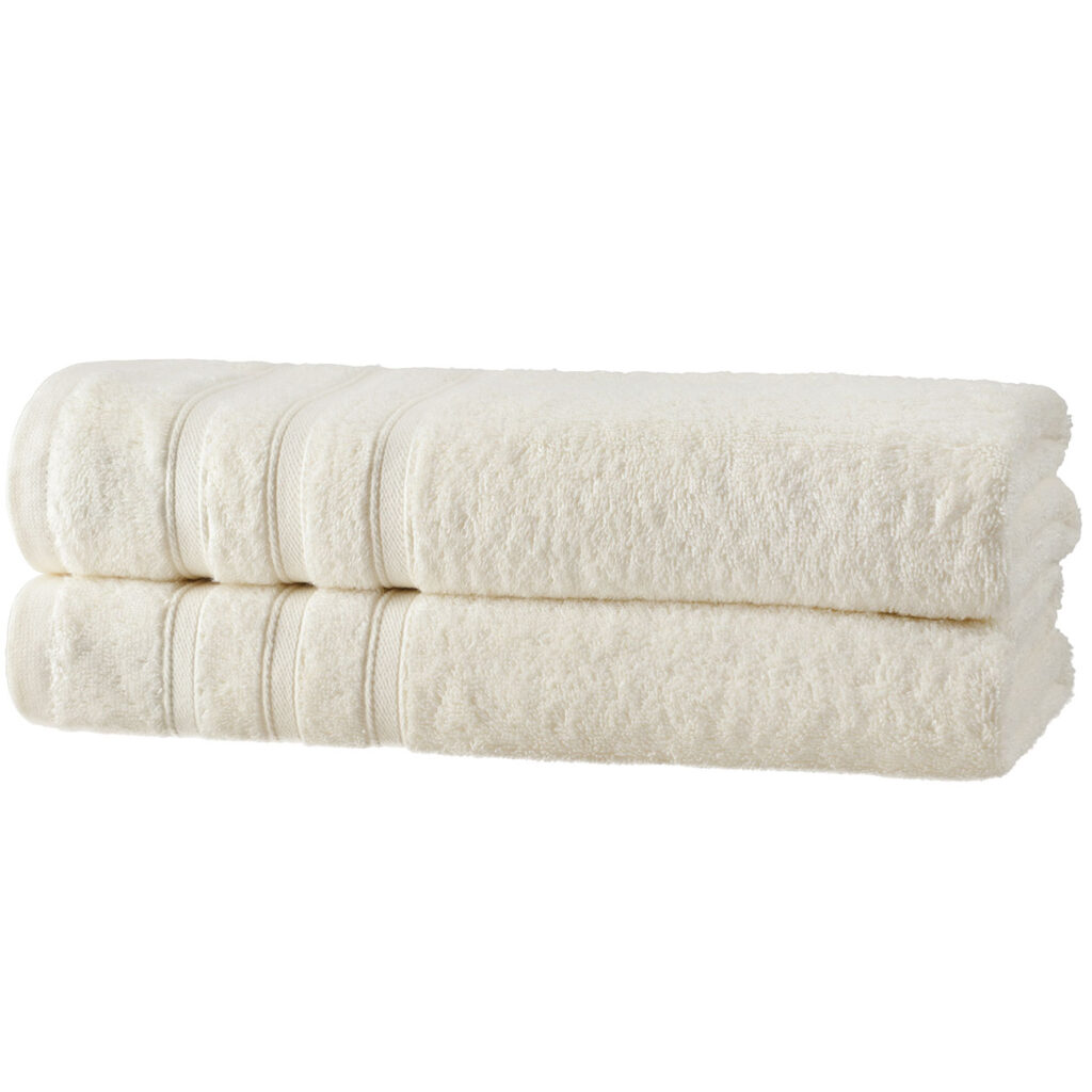 2er-Set Duschhandtücher, 50% Bambus & 50% Baumwolle, 70 x 140 cm, natur