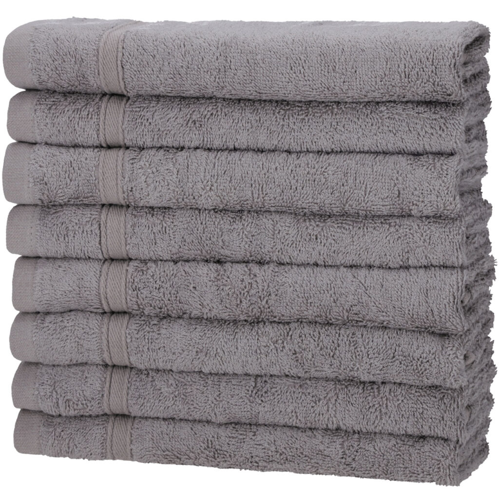 8er-Set Gästehandtücher, 50% Bambus & 50% Baumwolle, 30 x 50 cm, grau
