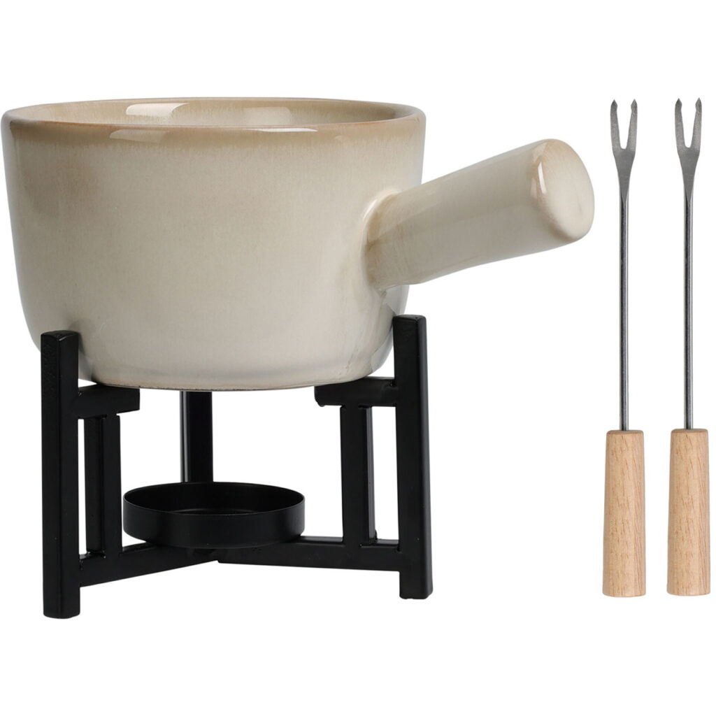 Fondue-Set aus Porzellan für 1-2 Personen, inkl. 2 Fonduegabeln