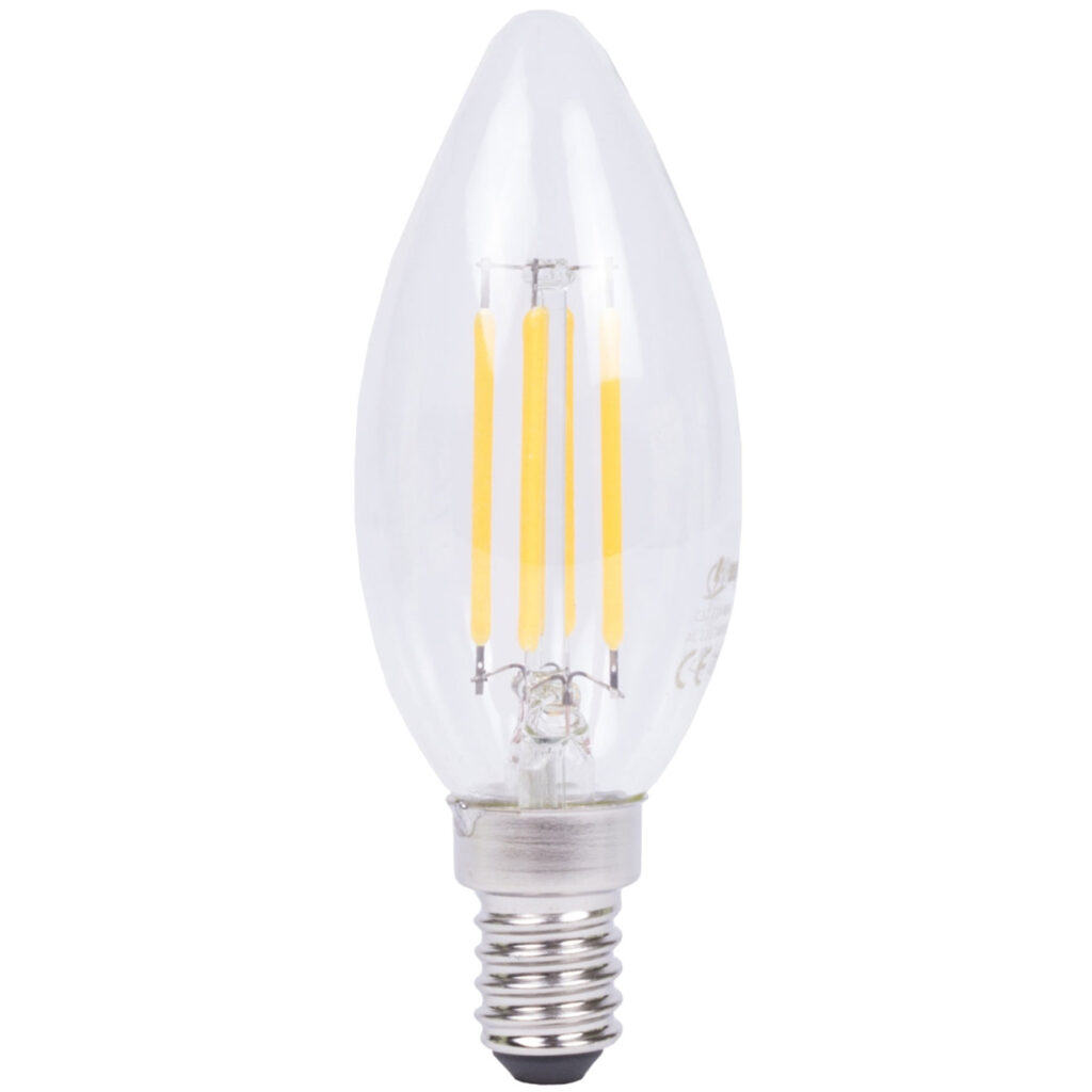 LED-Filament-Kerzenlampe, C35, E14, 400 lm, 4 W, 2500 K, warmweiss