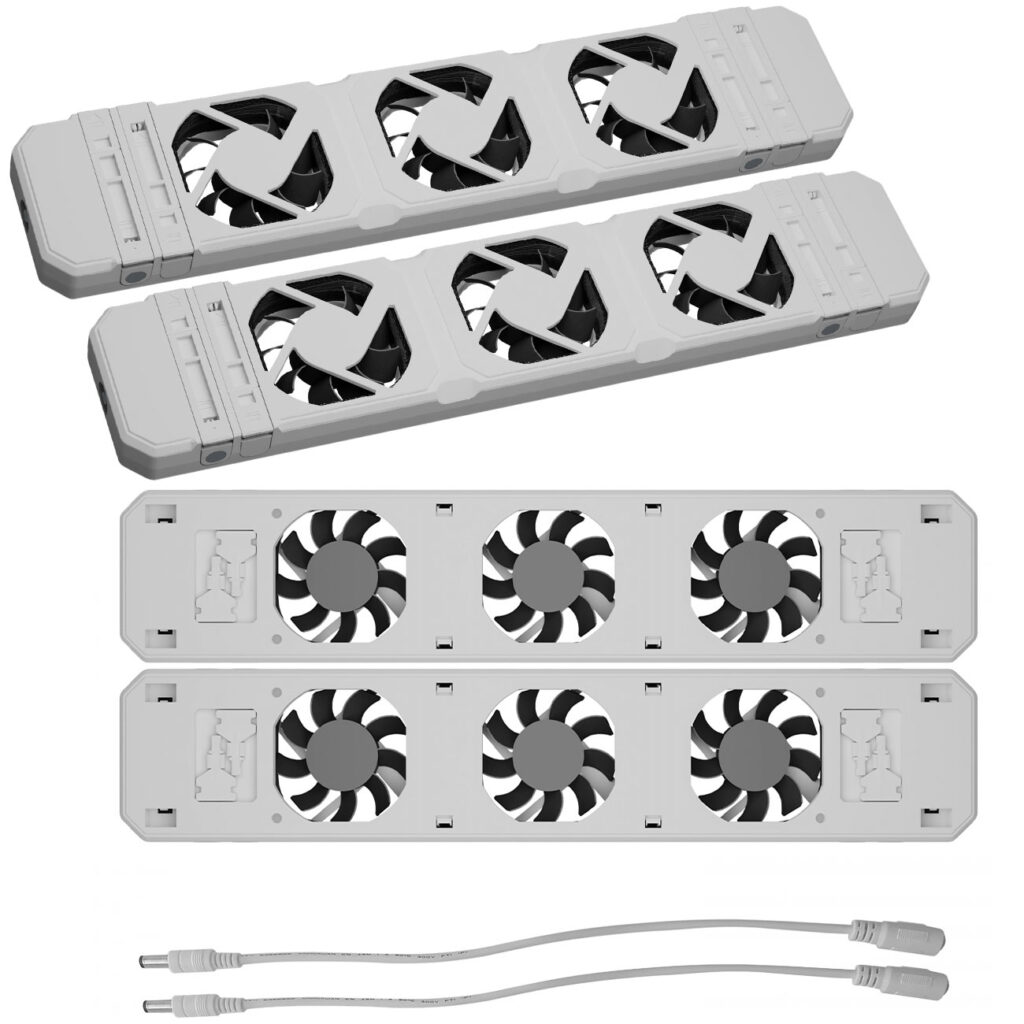 Heizkörperventilator, 2x Basis-Set plus 2x Erweiterungsset