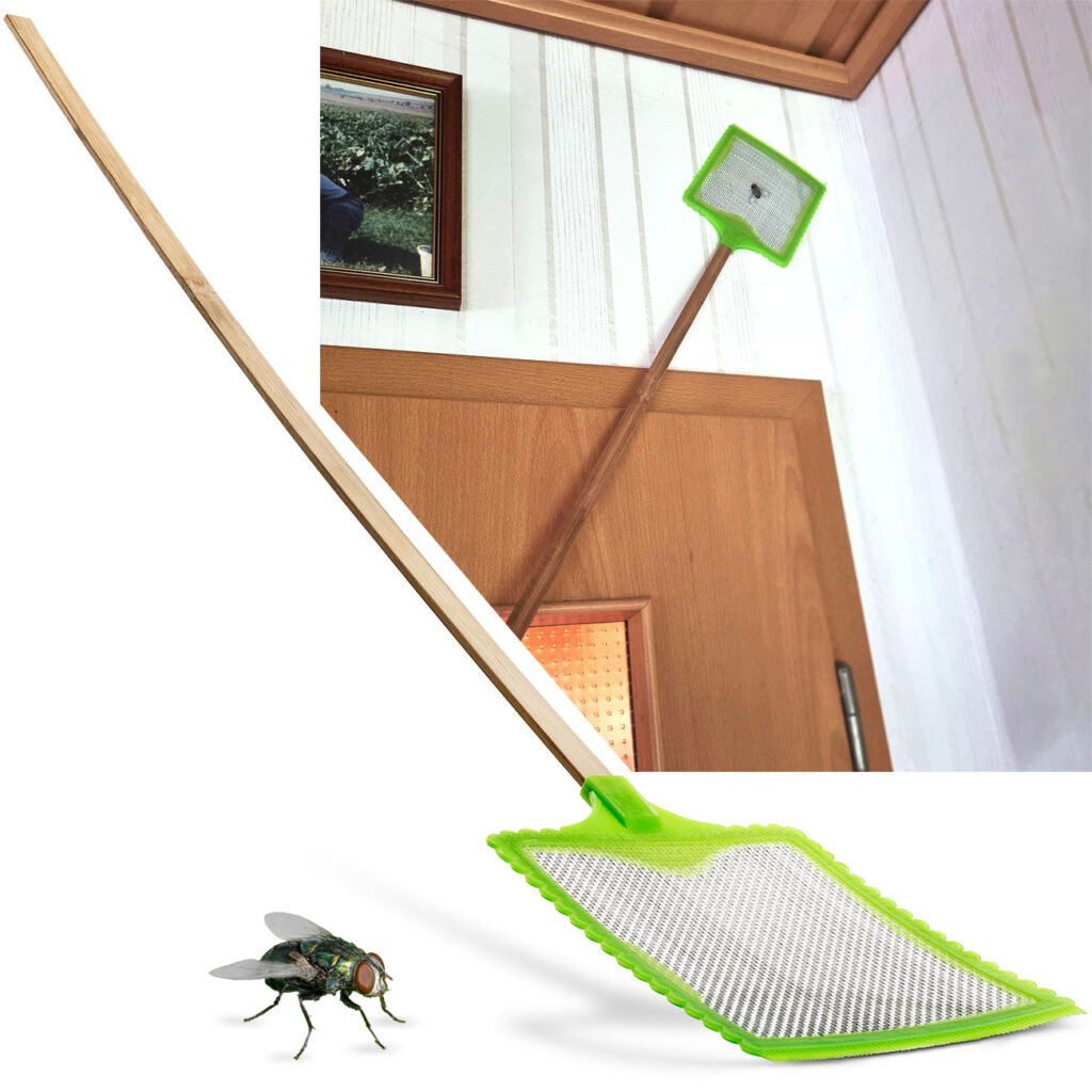 XL Fliegenklatsche mit Bambus-Stab, L 75 cm XL Fliegenklatsche mit Bambus-Stab, L 75 cm