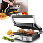 2in1 Tisch- und Kontaktgrill, Temperaturregler und Kurzzeitmesser, 2000 W 2in1 Tisch- und Kontaktgrill, Temperaturregler und Kurzzeitmesser, 2000 W