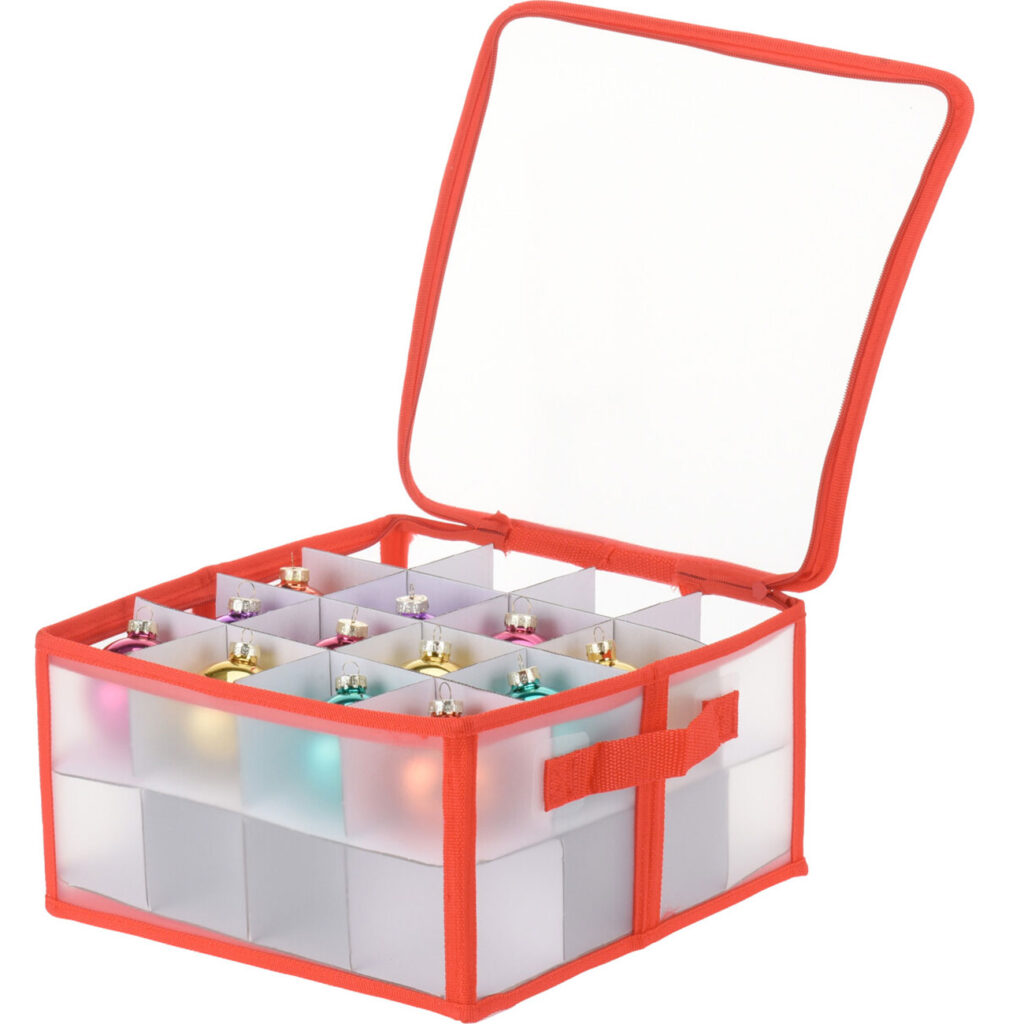 Aufbewahrungsbox für Weihnachtskugeln mit 32 Fächern, 34 x 34 x 17 cm