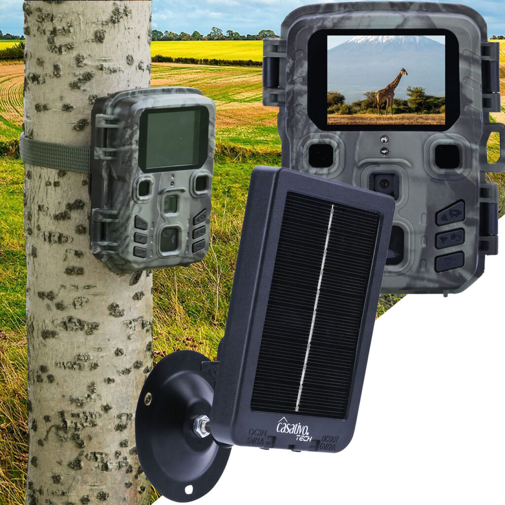 Kompakte Full-HD-Wildkamera mit Bewegungssensor und Nachtsicht inkl. Akku Solarpanel