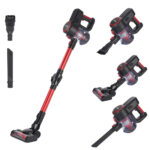 2in1-Akku-Zyklon-Staubsauger mit elektrischer Bodenbürste, 18 kPa, beutellos, 2 Modi