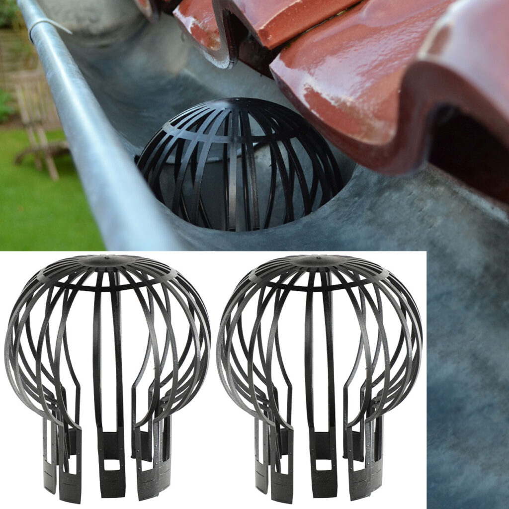 Fallrohr Schutzgitter, 2er-Set, Regenrohrschutz, Ø 13,2 cm