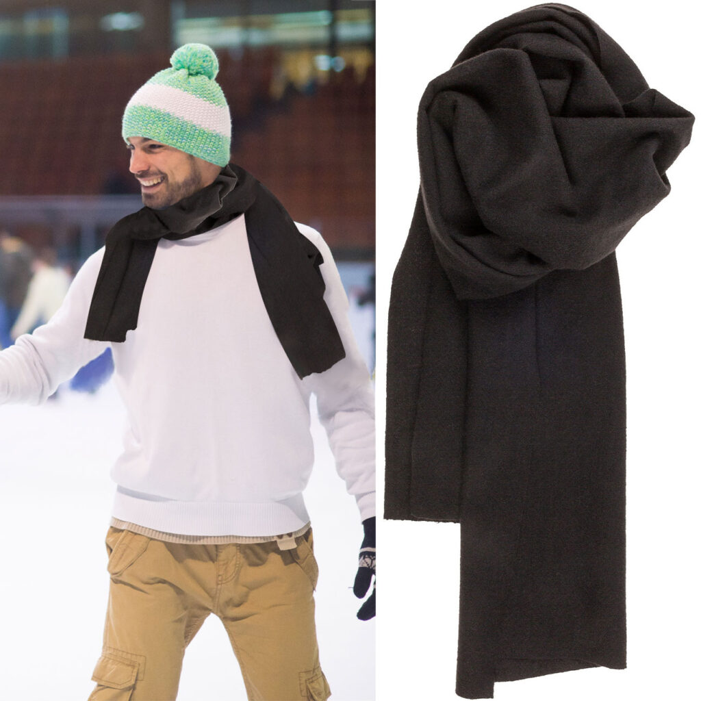 Fleece-Schal, schwarz, 30 x 170 cm