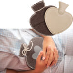 Wärmflasche aus Filz in Herzform, 600ml, braun/grau Wärmflasche aus Filz in Herzform, 600ml, braun/grau