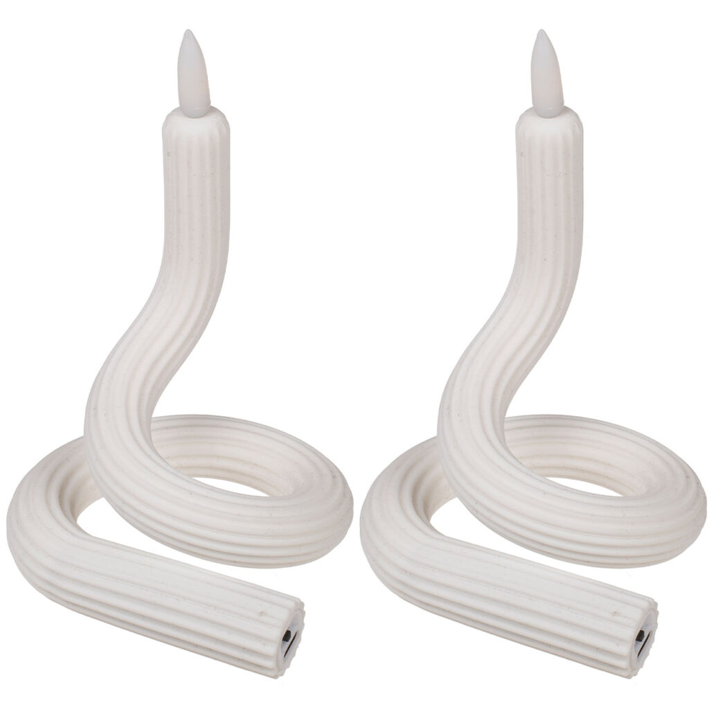 2er-Set Flexible LED-Kerze mit Flackereffekt, weiss, Akkubetrieb