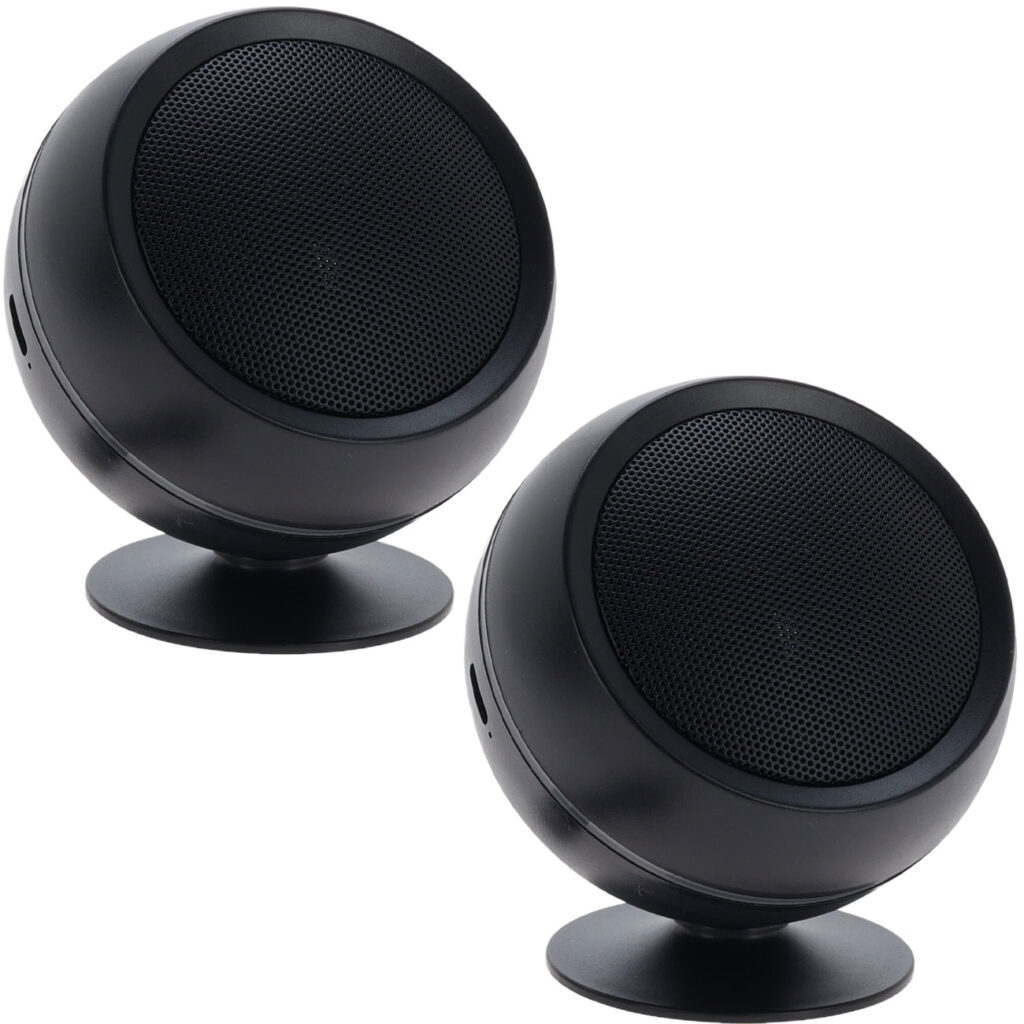 2er-Set Mini Lautsprecher mit LED-Streifen, Bluetooth 5.0, schwarz