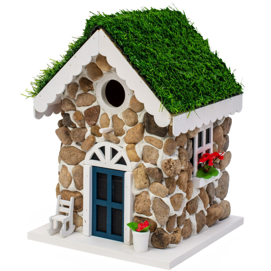 Nisthilfe in Steinhäuschen-Optik, mit liebevollen Details