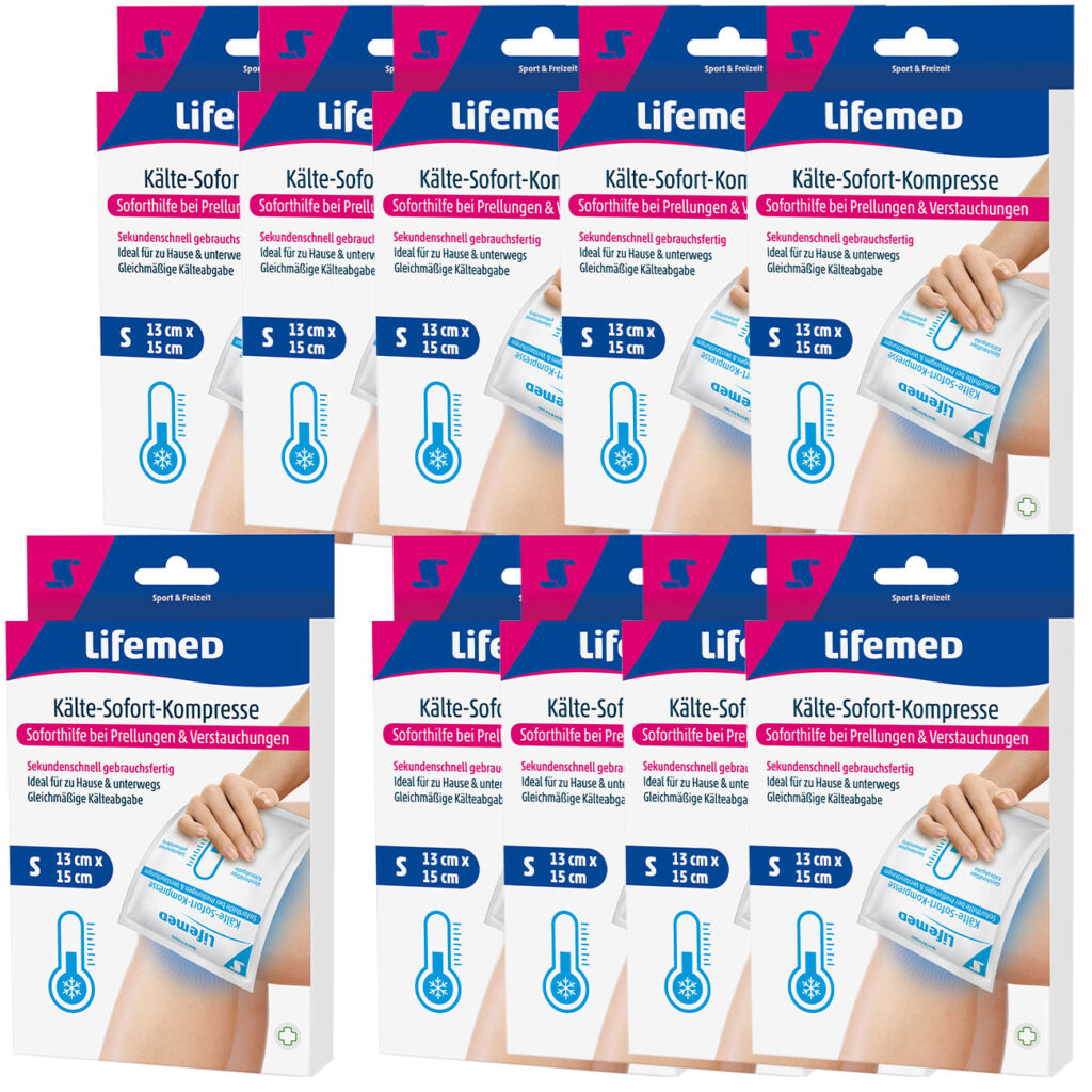 10er-Set Sofort-Kältekompresse für Reisen & Sport, 15 x 13 cm