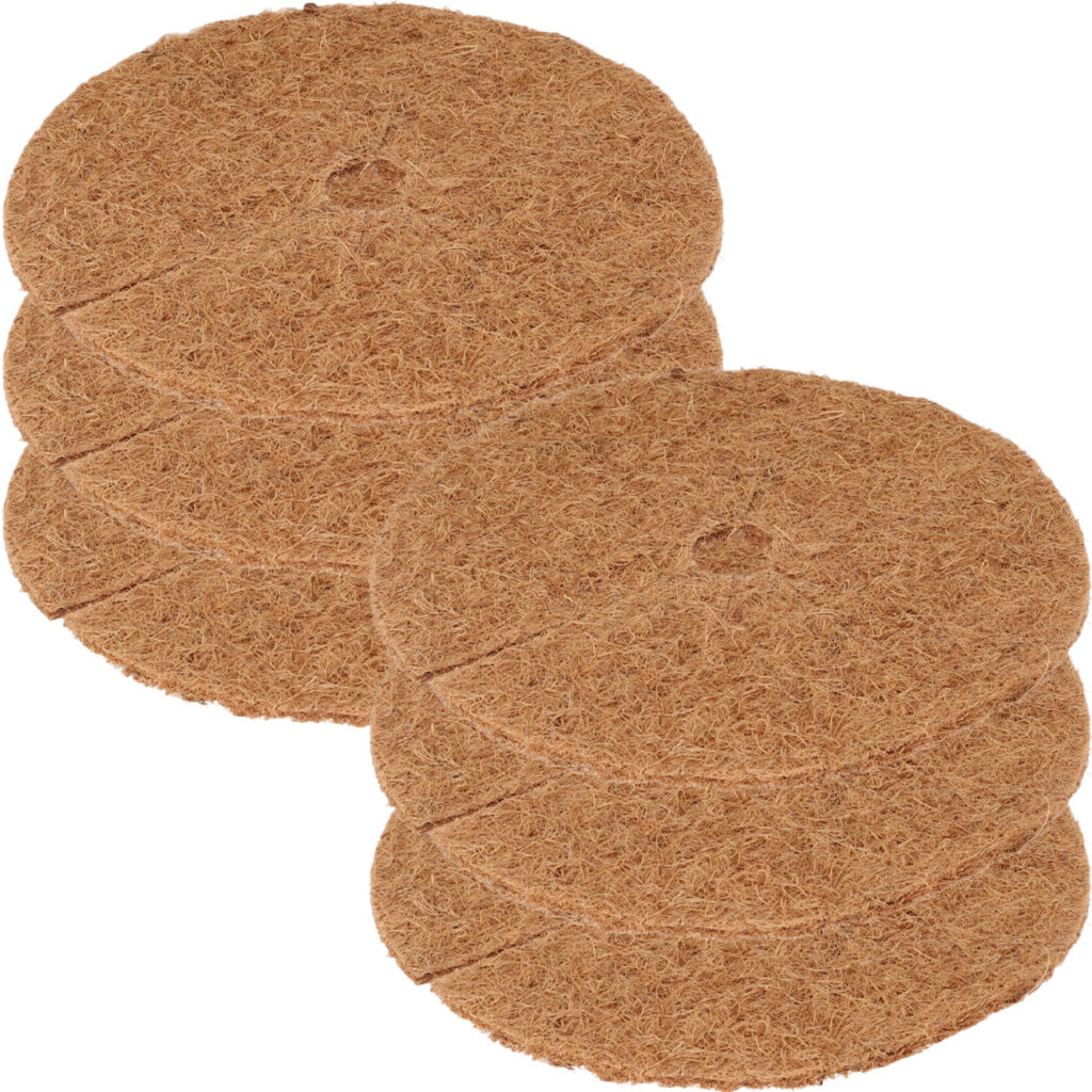 6er-Set Frostschutz-Kokosmatten für Topfpflanzen, rund,  Ø 25 cm