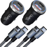 2er-Set Kfz-USB-Netzteil, (54 Watt) inkl. Ladekabel, USB-C PD & USB-A QC