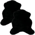 2er-Set Kuschelfell aus Kunstfell und Wildlederimitat, schwarz, 90 x 60 cm 2er-Set Kuschelfell aus Kunstfell und Wildlederimitat, schwarz, 90 x 60 cm