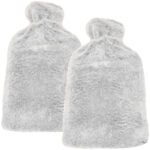 2er-Set Wärmflasche mit flauschigem Plüsch-Bezug, 1,6 Liter, hellgrau 2er-Set Wärmflasche mit flauschigem Plüsch-Bezug, 1,6 Liter, hellgrau