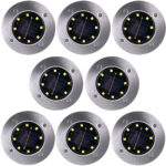 8er-Set Solar-Bodenstrahler mit Erdspiess, 200 lm, IP44