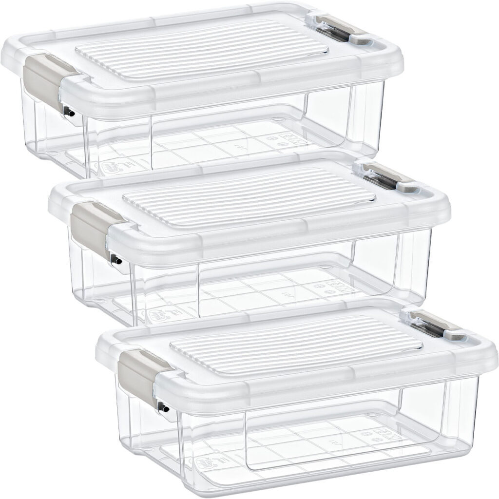 3er-Set Vorratsbox, 1,5 l, transparent