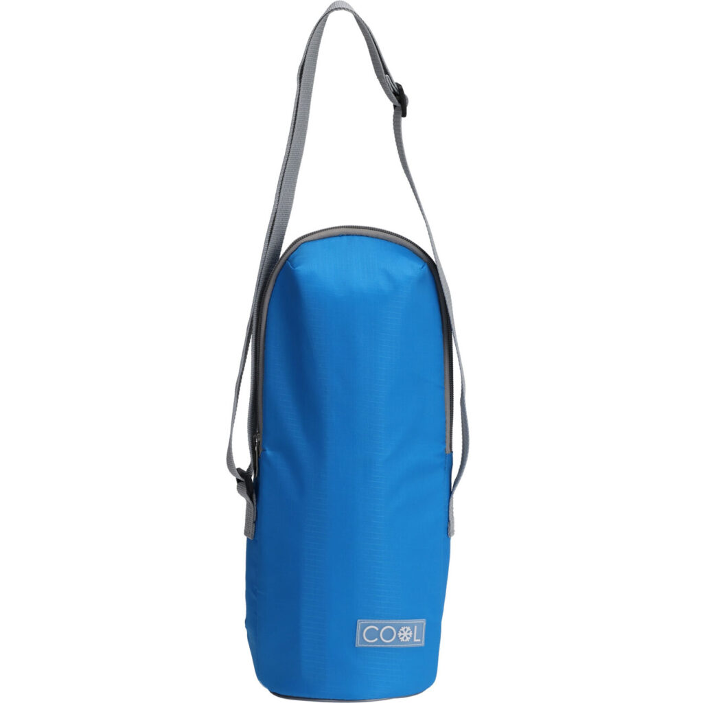 Kühltasche für 1,5 Liter Flasche mit Schultergurt, blau