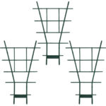 3er-Set Fächerspalier Pflanzgitter, grün, 49 x 29 cm