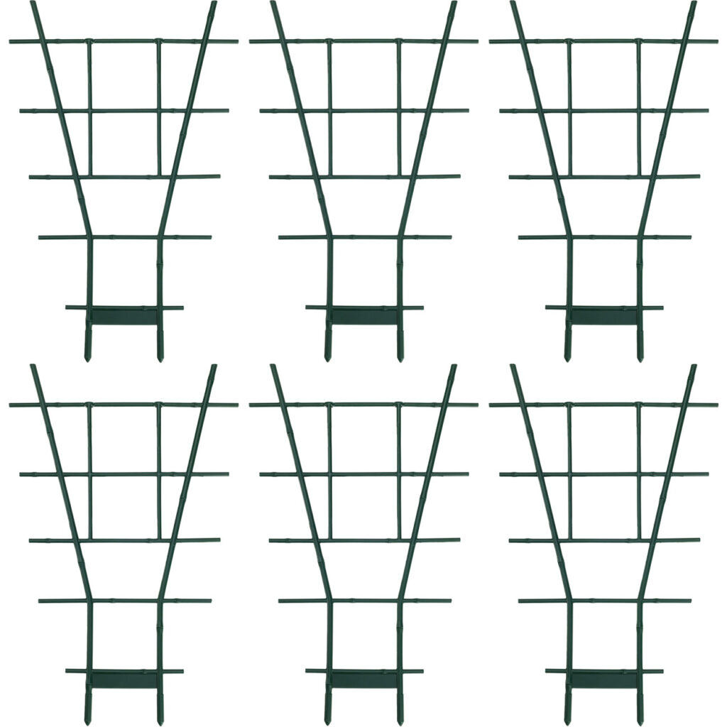 6er-Set Fächerspalier Pflanzgitter, grün, 49 x 29 cm