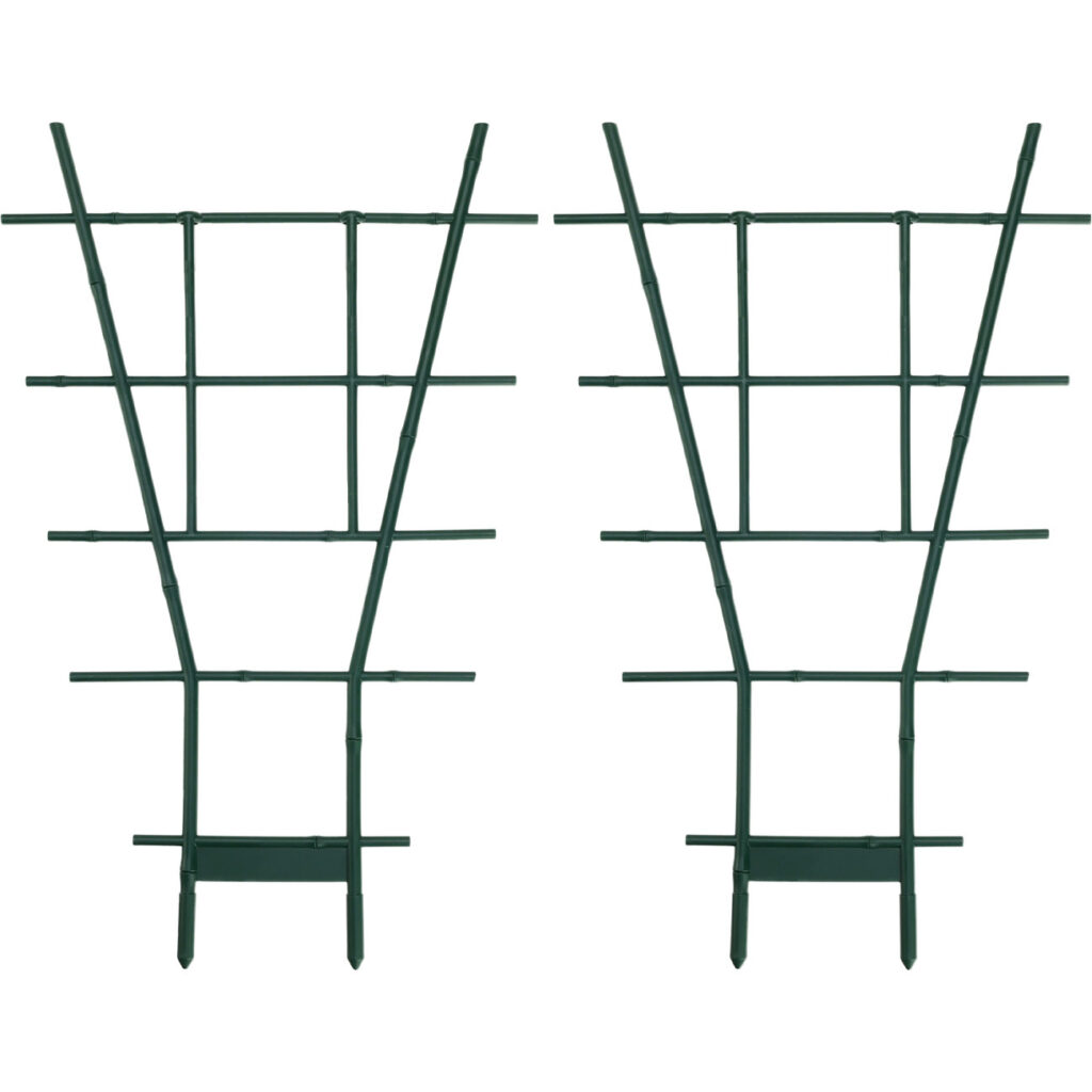 2er-Set Fächerspalier Pflanzgitter, grün, 59 x 33 cm