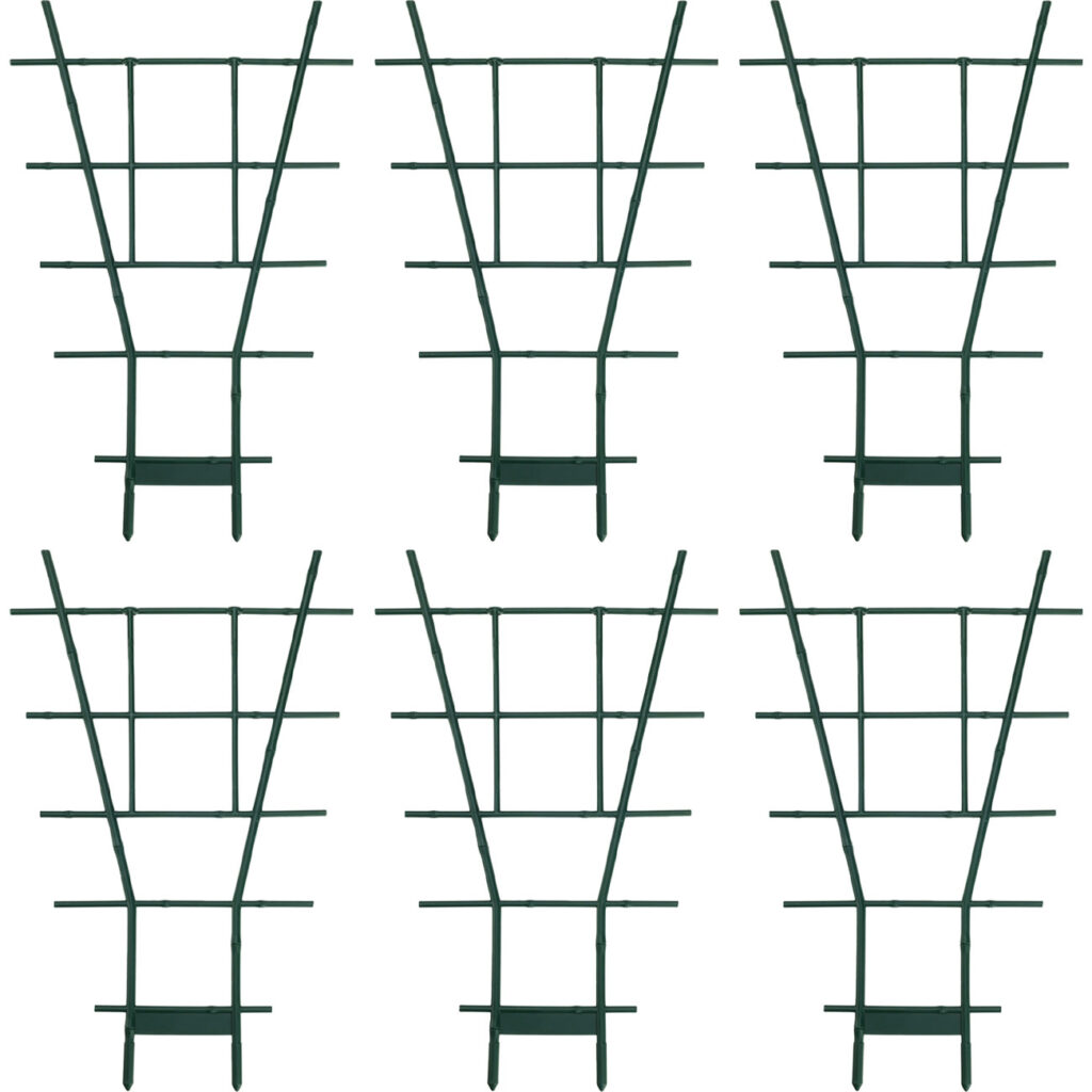 6er-Set Fächerspalier Pflanzgitter, grün, 38 x 24 cm