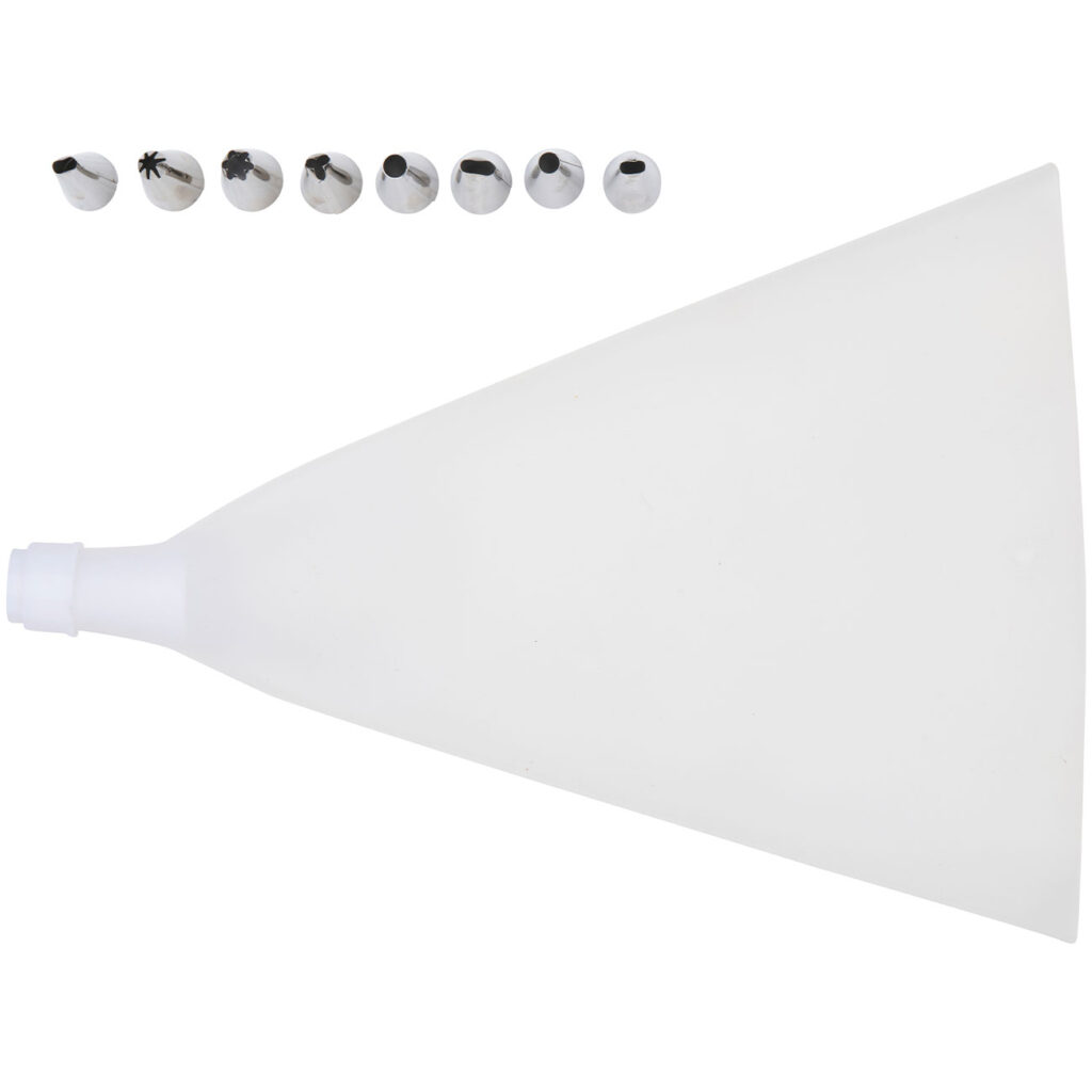 Silikon-Spritzbeutel mit 8 Edelstahl-Spritztüllen Silikon-Spritzbeutel mit 8 Edelstahl-Spritztüllen