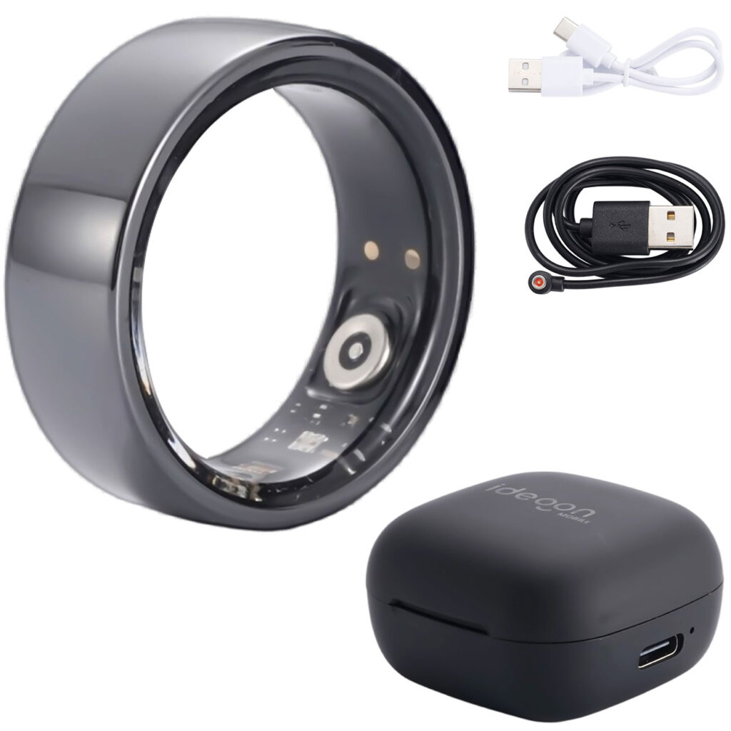 Smart-Ring, schwarz, Keramik, inkl. Ladebox, Grösse 63