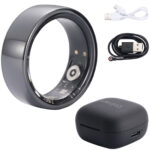 Smart-Ring, schwarz, Keramik, inkl. Ladebox, Grösse 65