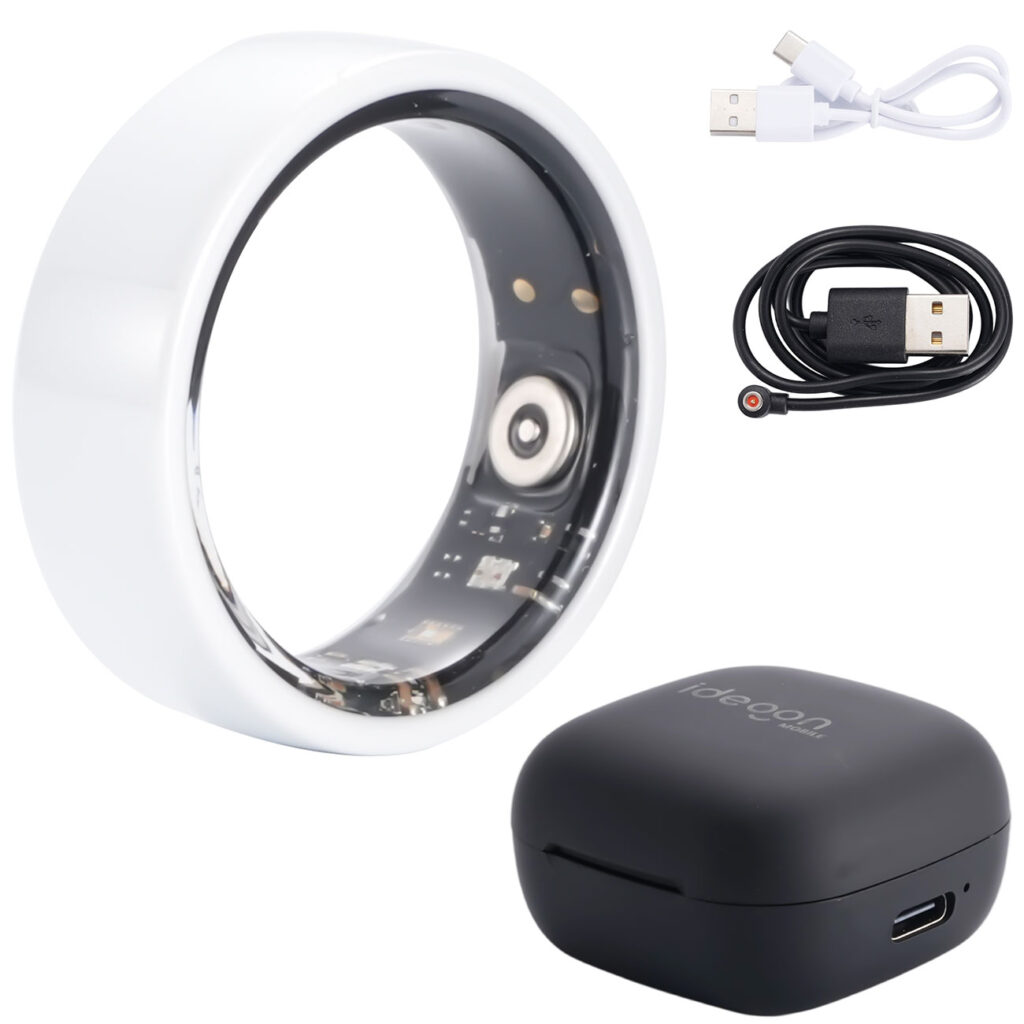 Smart-Ring, weiss, Keramik, inkl. Ladebox, Grösse 63