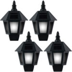 4er-Set Retro Wandleuchte mit 2 Leuchtmod, Flammeneffekt und Warmweiss, mit Solarpanel 4er-Set Retro Wandleuchte mit 2 Leuchtmod, Flammeneffekt und Warmweiss, mit Solarpanel