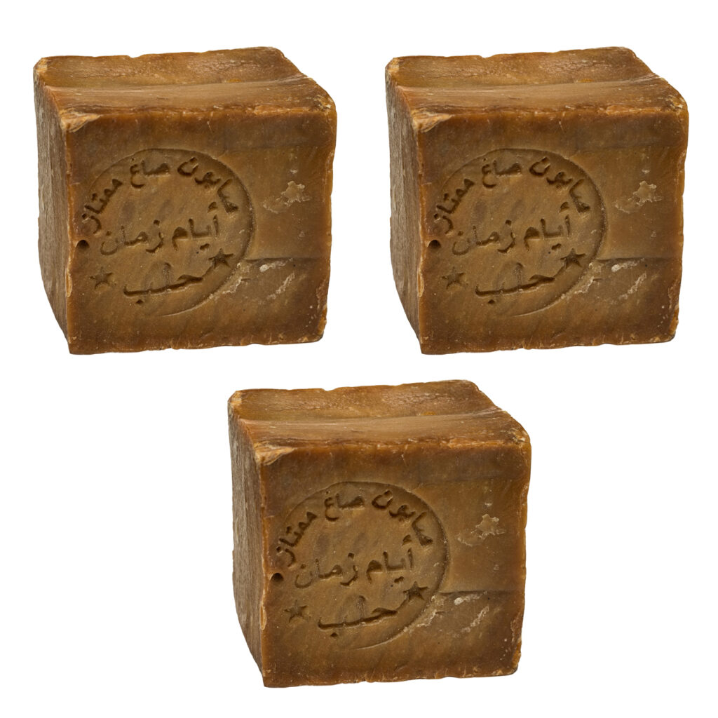 3er-Set Echte Aleppo-Seife, hergestellt in Syrien, handgemacht, 100% natürlich