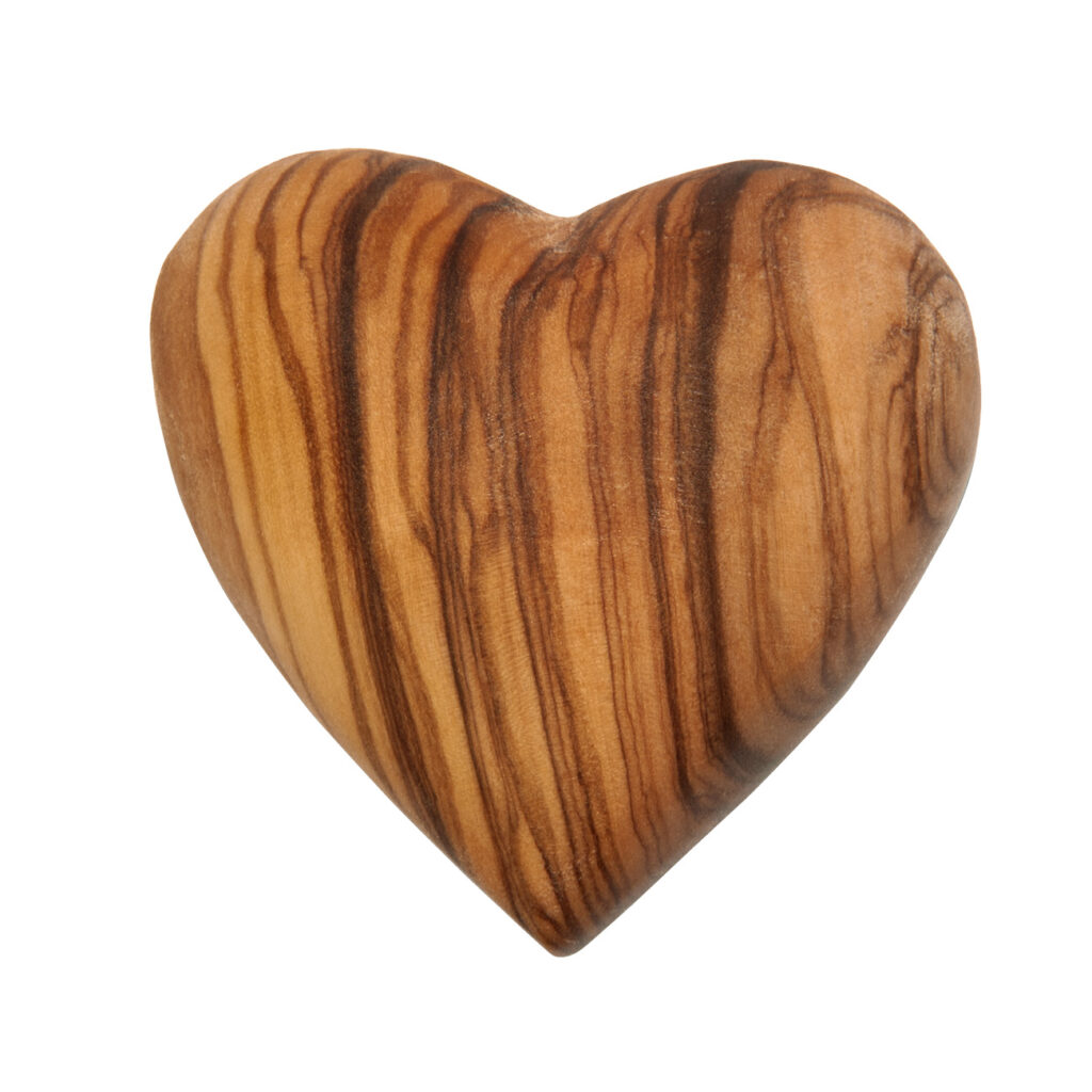 Handschmeichler Herz aus Olivenholz, Holzherz, 5 x 5 cm, Handarbeit