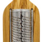 Käsereibe mit Holzbrett aus Olivenholz, abnehmbare Reibe, 28 x 10 cm